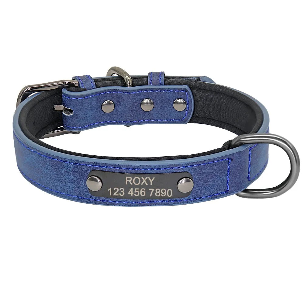 Custom Leather Personalized Small Dogs Collar Engraved