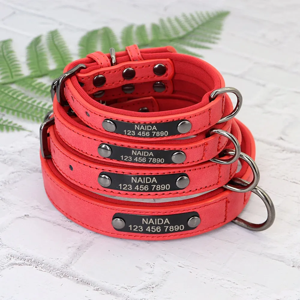Custom Leather Personalized Small Dogs Collar Engraved