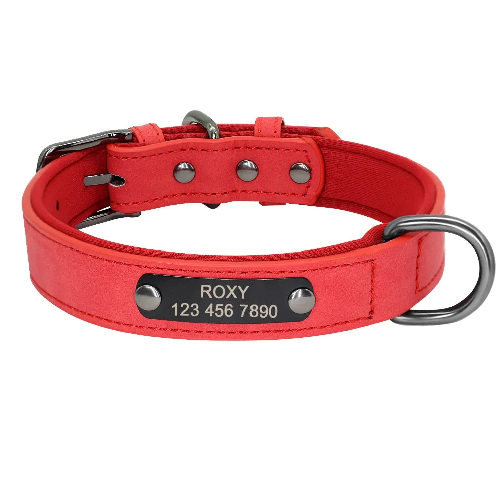 Custom Leather Personalized Small Dogs Collar Engraved