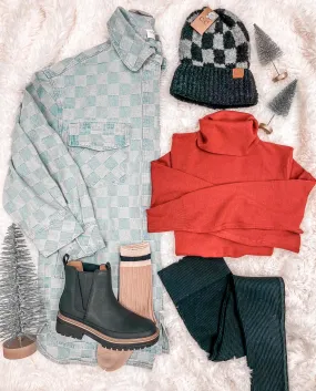Denim Delight Checkered Jacket