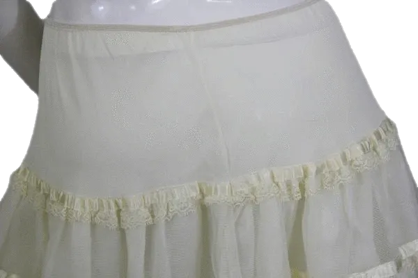 Designers on a Dime Beige Lace and Sheer Under Skirt Tutu SKU 000174