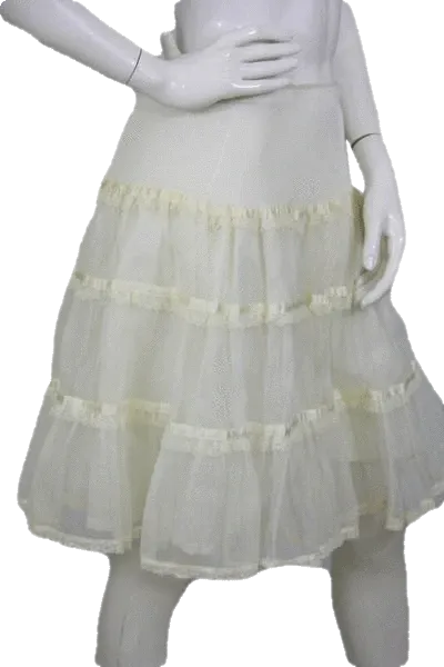 Designers on a Dime Beige Lace and Sheer Under Skirt Tutu SKU 000174
