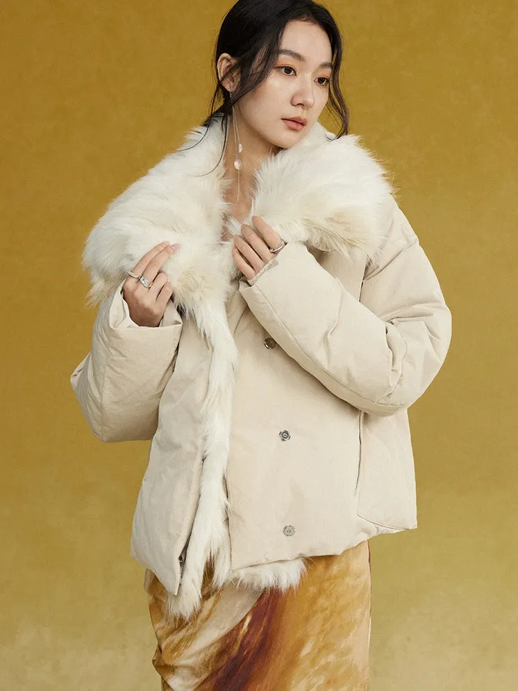 Detachable Fur Collar Short Down Jacket