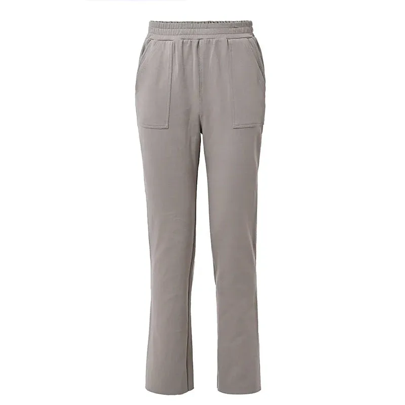 Distressed Earth-Tone Straight Sweatpants