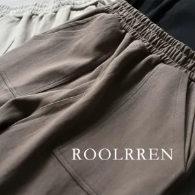Distressed Earth-Tone Straight Sweatpants