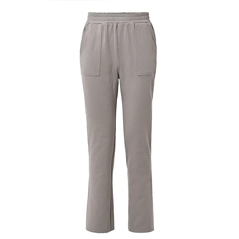 Distressed Earth-Tone Straight Sweatpants