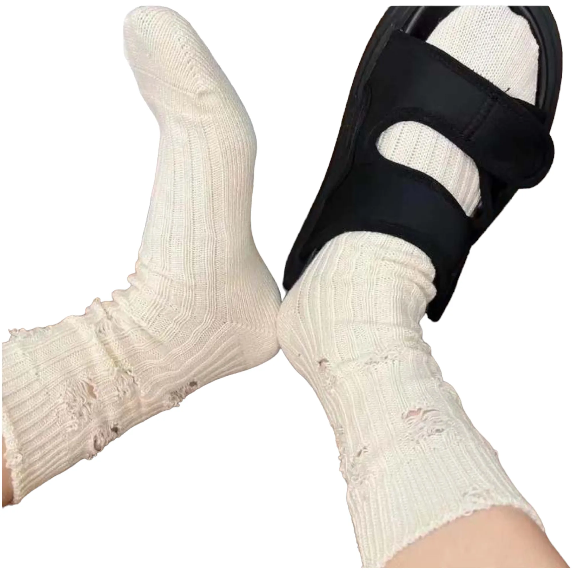 Distressed Ripped Socks