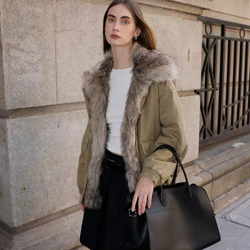 Faux Fur Collar Parka