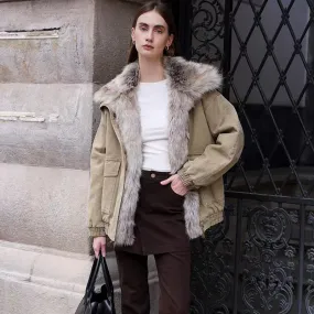 Faux Fur Collar Parka