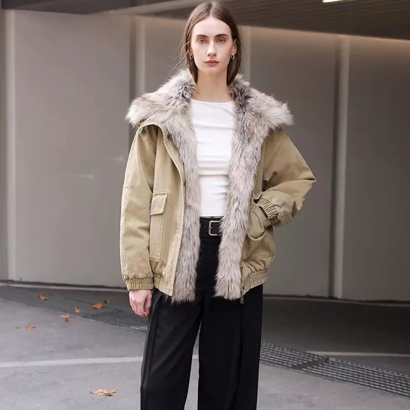 Faux Fur Collar Parka