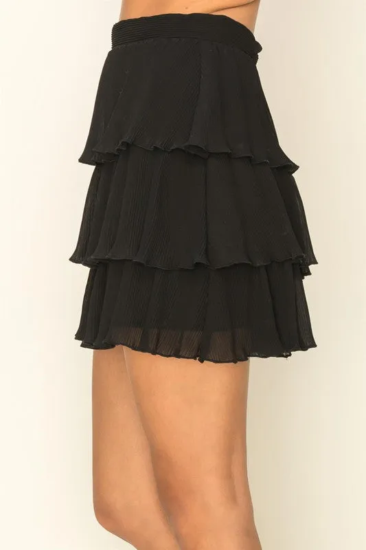 Frannie Pleated Tiered Skirt
