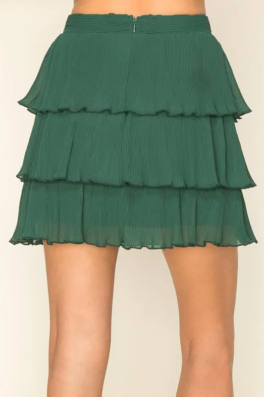 Frannie Pleated Tiered Skirt