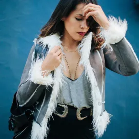Fur Jacket With Turn-Down Collar