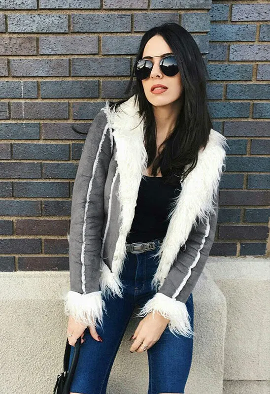 Fur Jacket With Turn-Down Collar