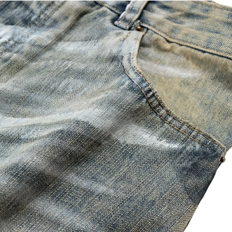 Graffiti paint wide leg jean