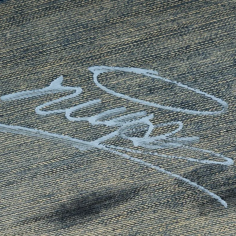 Graffiti paint wide leg jean