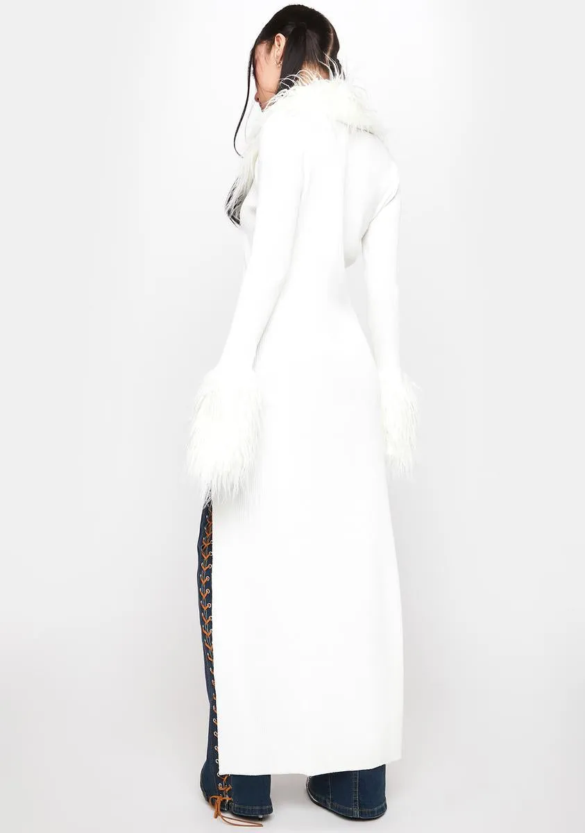 Halle Long Faux Fur Cardigan