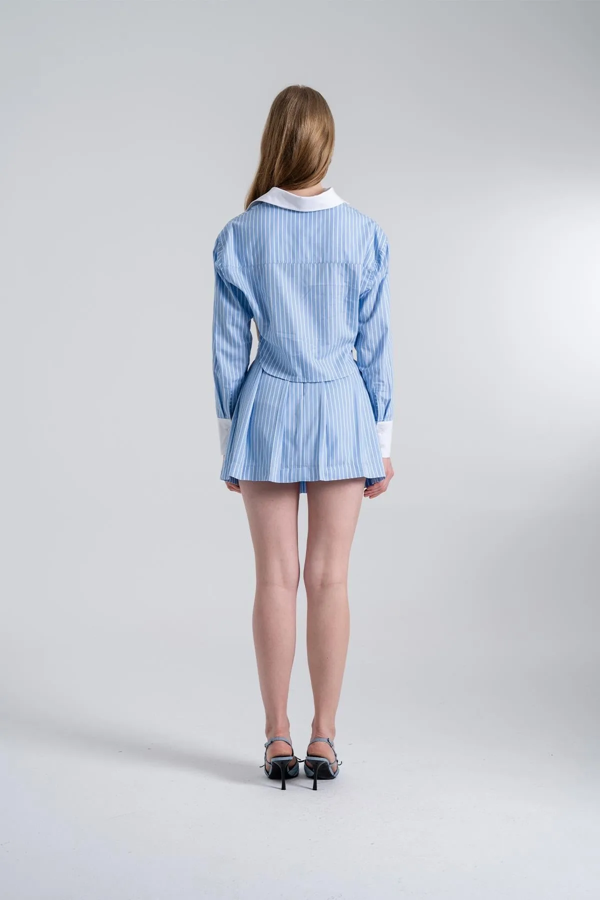 Harmony Striped Mini Skirt Blue