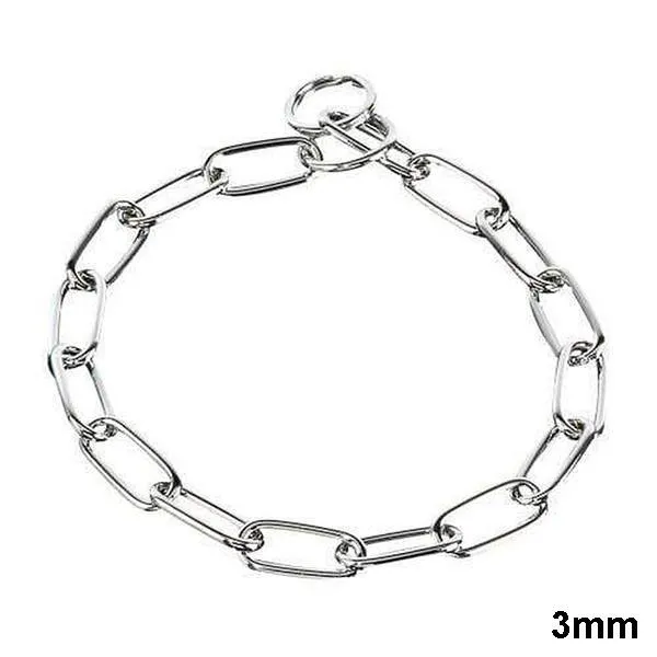 HERM SPRENGER - Chrome Long Link Fur Saver Collar 3mm