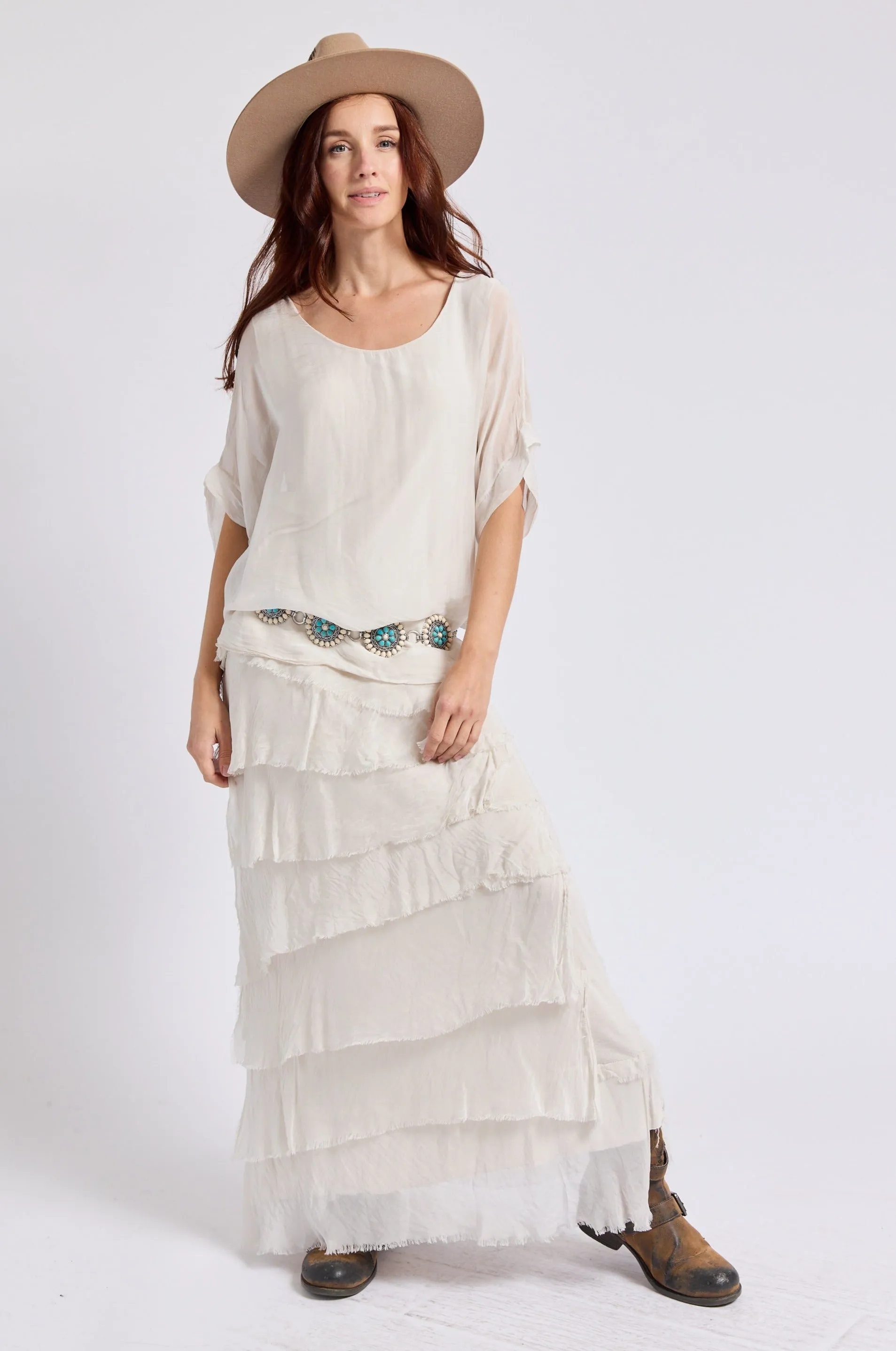 Italian Silk Layered Skirt