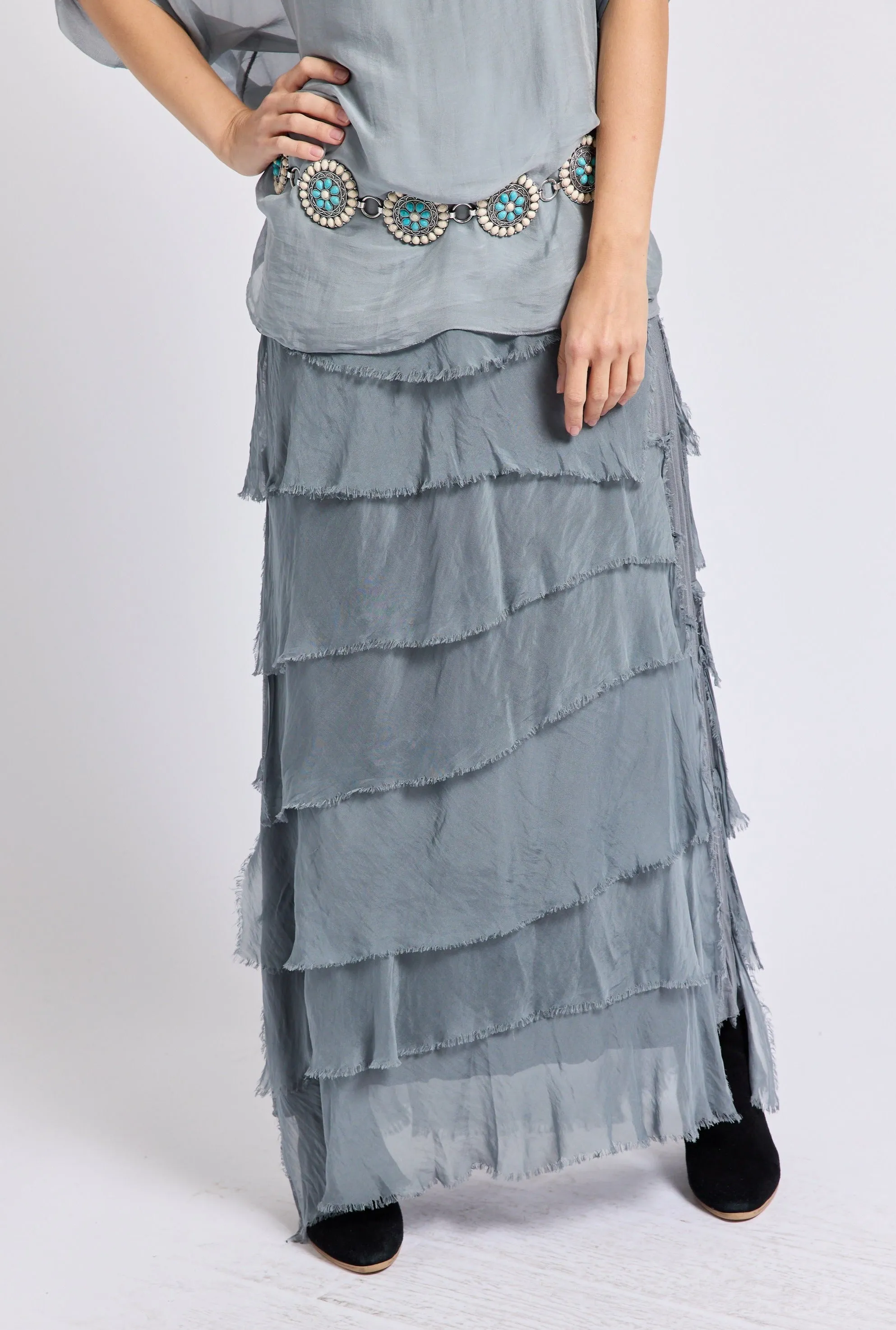 Italian Silk Layered Skirt