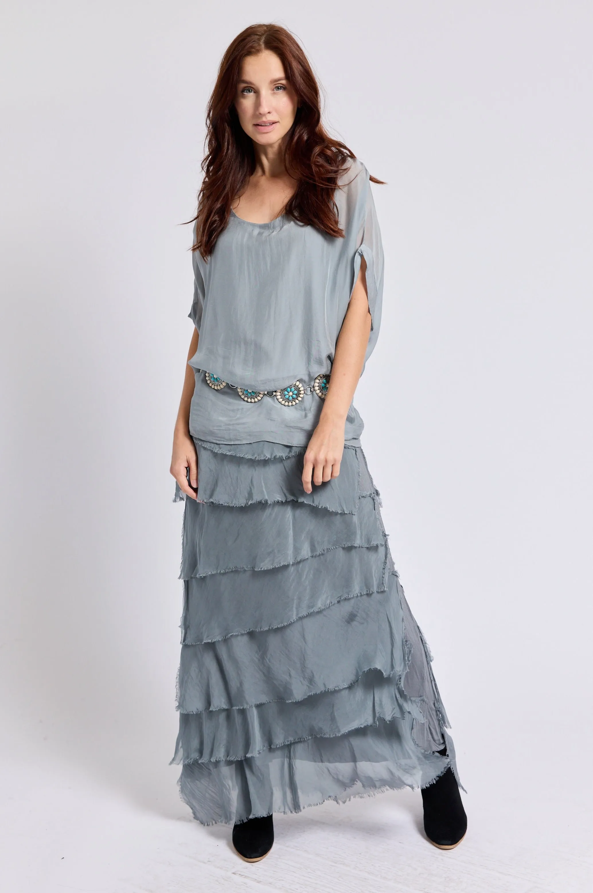 Italian Silk Layered Skirt