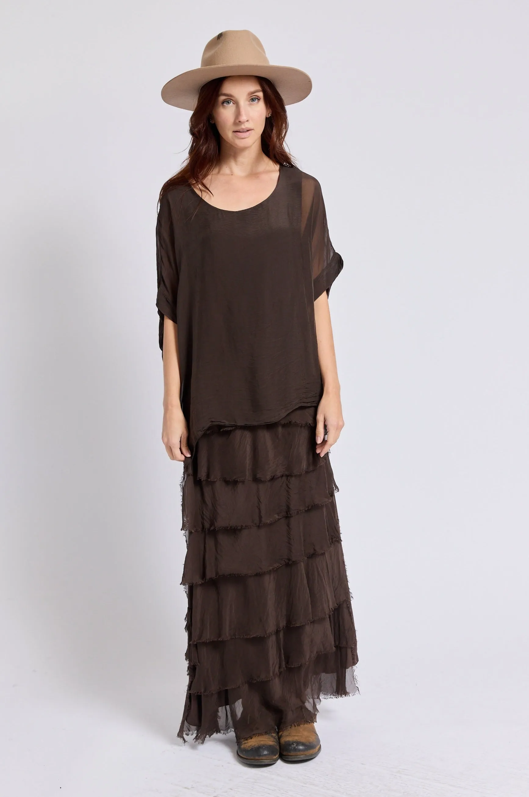 Italian Silk Layered Skirt
