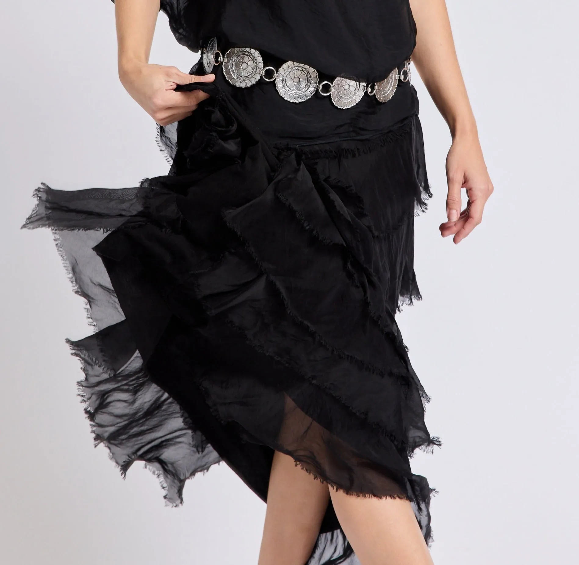Italian Silk Layered Skirt