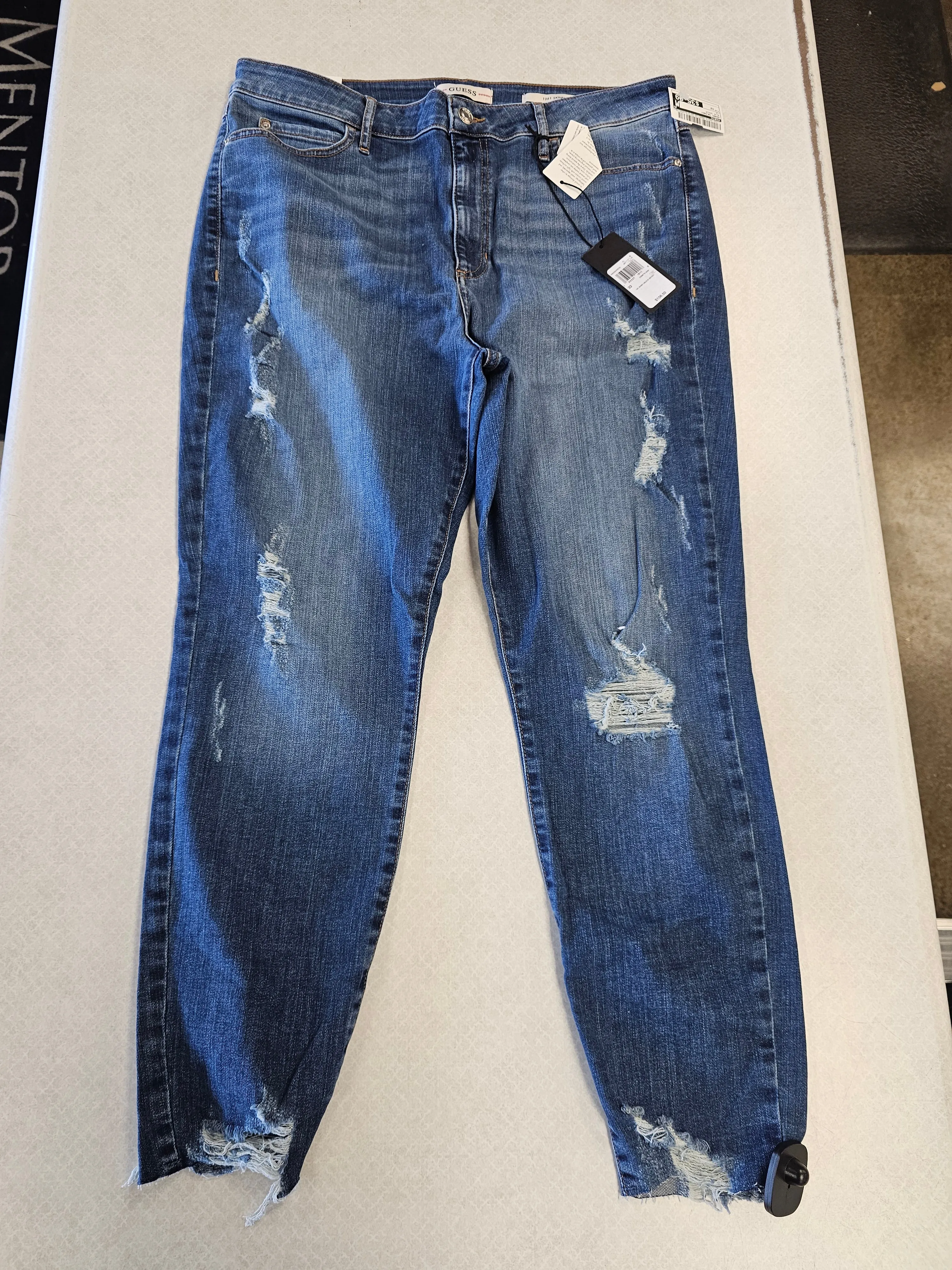 Jeans Skinny By Guess In Blue Denim, Size:12