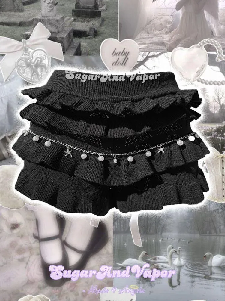 Jessica Knit Hollow-out Ruffle Bloomers