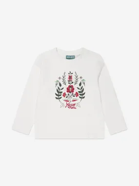 KENZO Girls Long Sleeve T-Shirt in Ivory