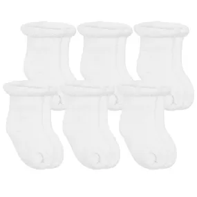 Kushies Terry Socks 6-Pack / White