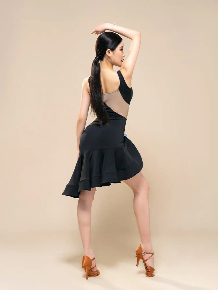 Latin Sleeveless Stitching Dress Summer Dance Costume