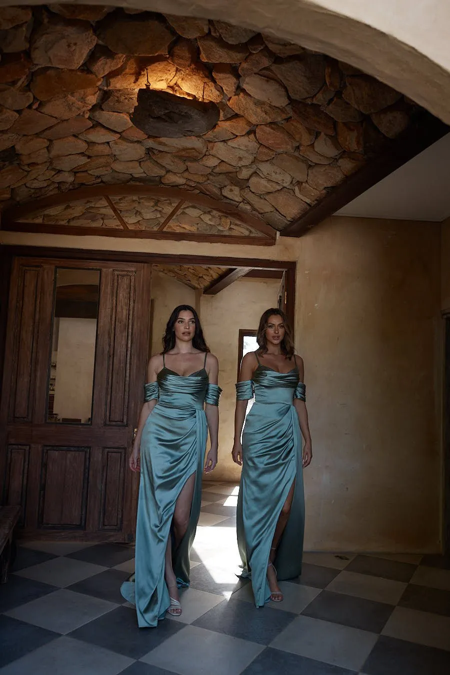 Leah Gathered Pleat Bridesmaid Dress – TO2323 Olive
