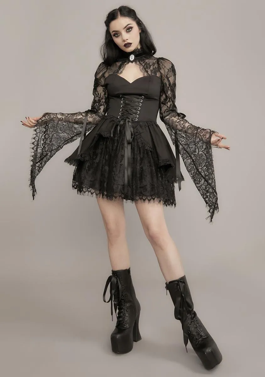Lights Go Out Lace Mini Dress