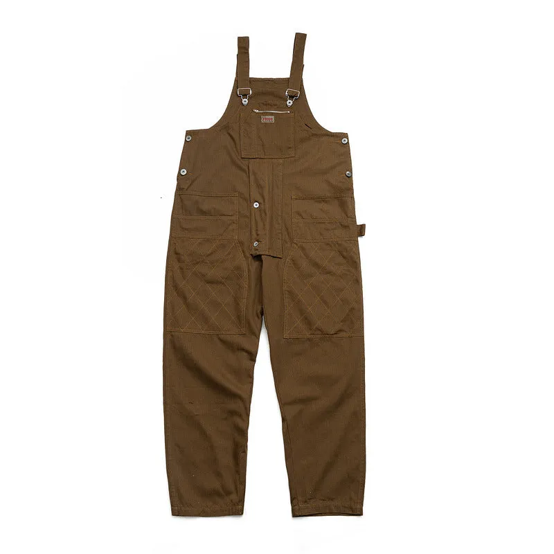 Man Fall Outfits Cargo Pants Vintage One-Piece Overalls Men's Loose Strap Straight Leg Dad Jeans