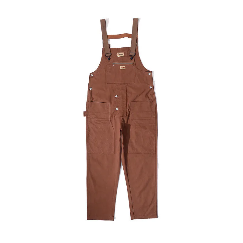 Man Fall Outfits Cargo Pants Vintage One-Piece Overalls Men's Loose Strap Straight Leg Dad Jeans
