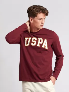 Men Arch Graphic Long Sleeve T-Shirt in Windsor Wine