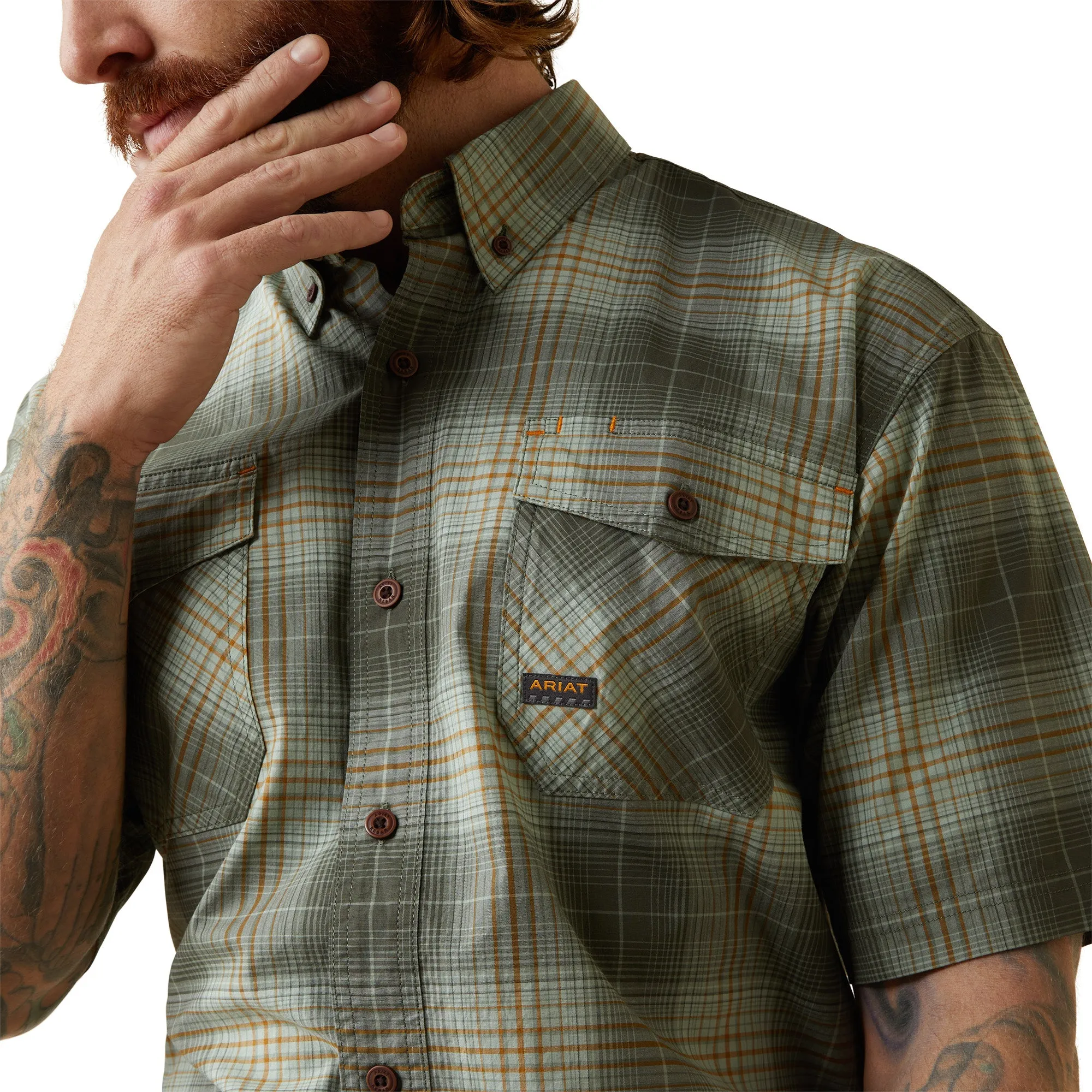 Men's Ariat Rebar Button Down Shirt #10043490