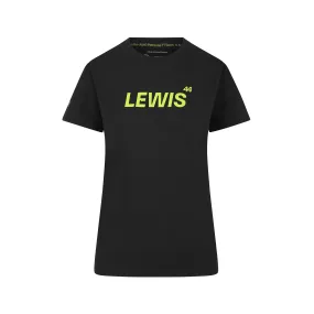 Mercedes AMG Petronas F1 Women's Lewis Hamilton T-Shirt - Black