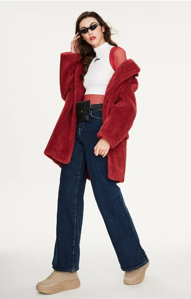 Mid-length Faux Fur Coat