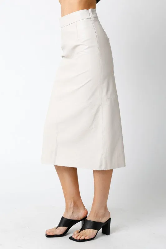 Molly Leather Midi Skirt