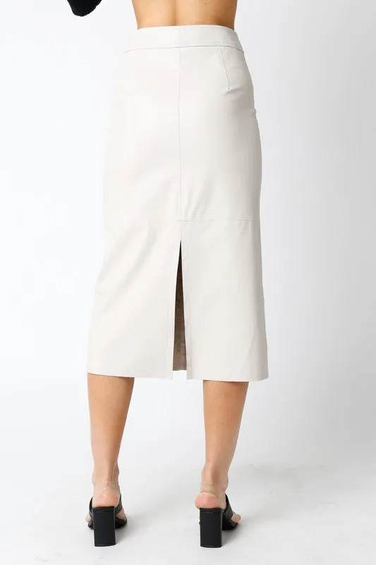 Molly Leather Midi Skirt
