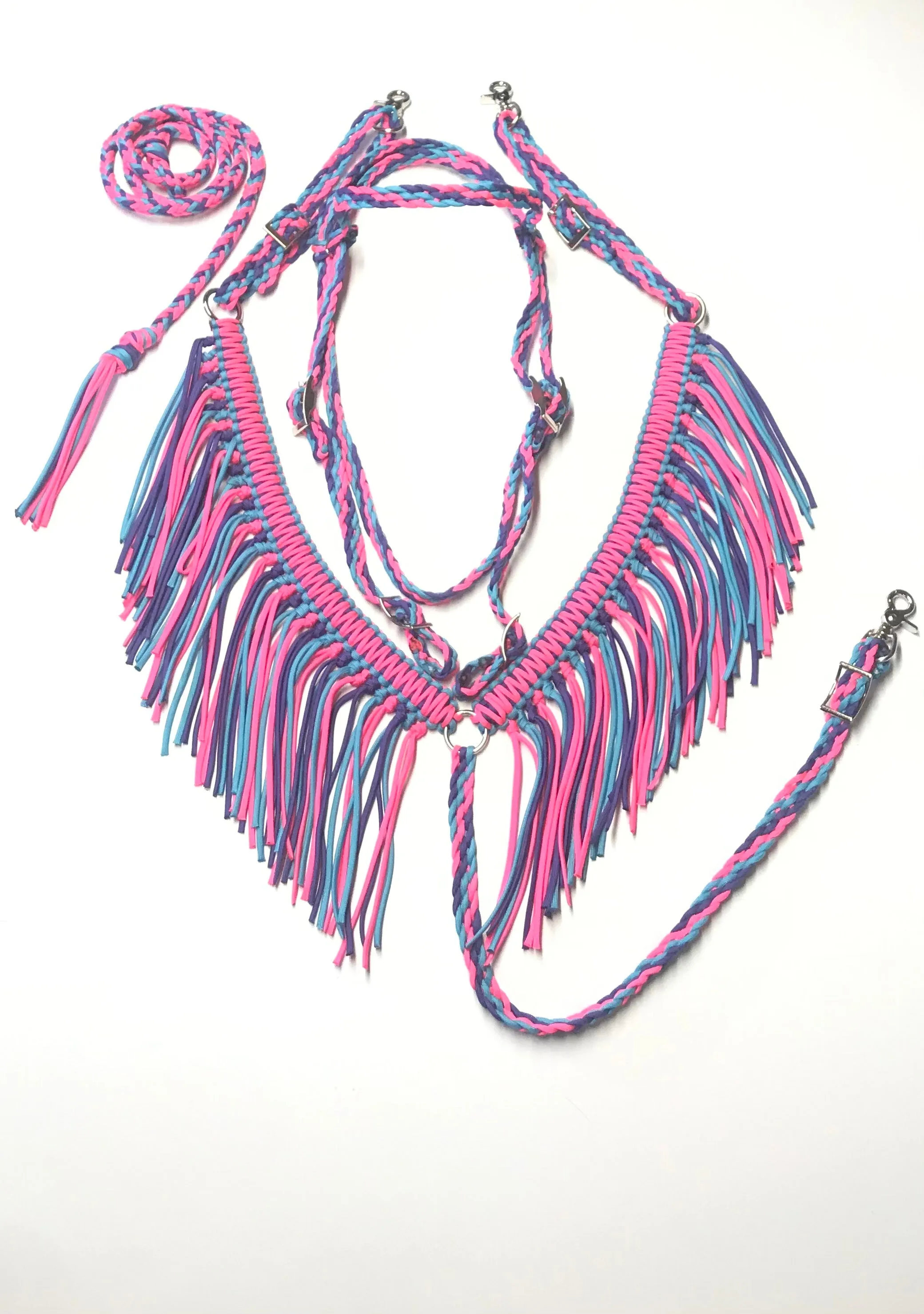 neon pink,neon purple,neon turquoise tack set