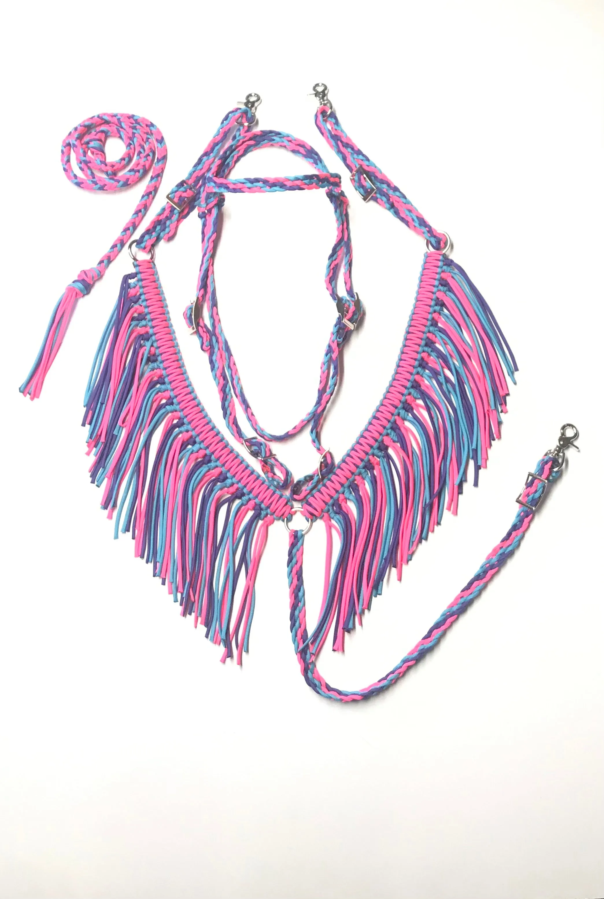 neon pink,neon purple,neon turquoise tack set