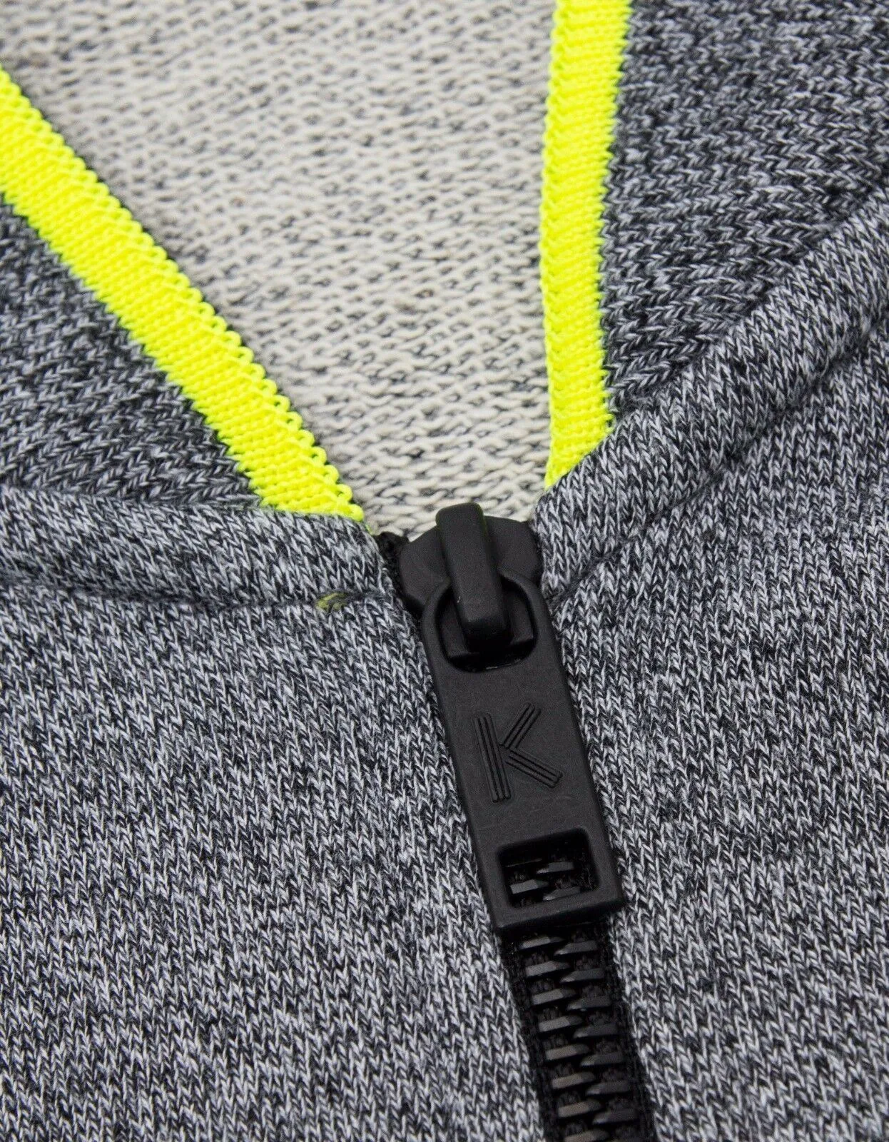 Neon Yellow Tiger Badge Zip Through Sweatshirt