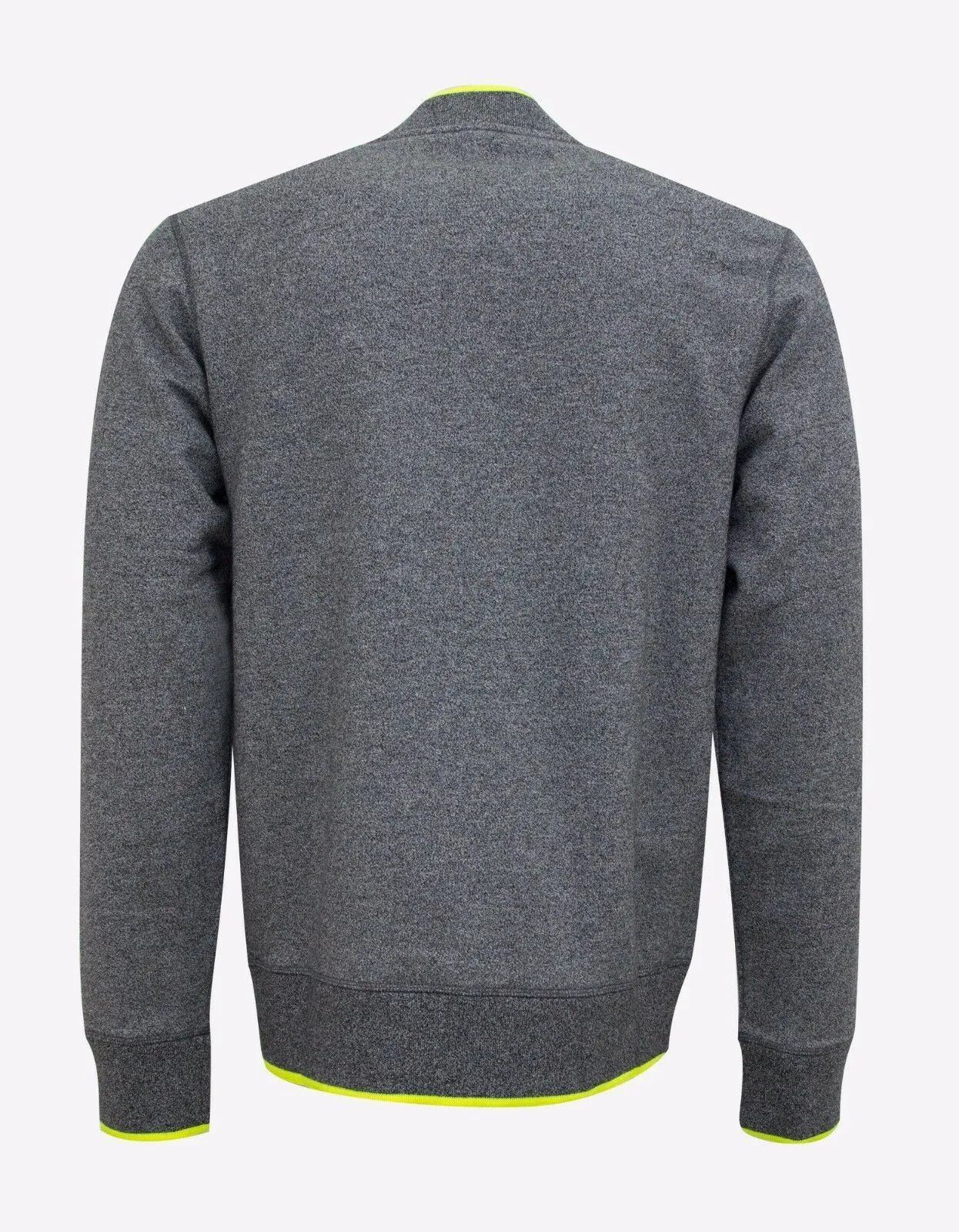 Neon Yellow Tiger Badge Zip Through Sweatshirt