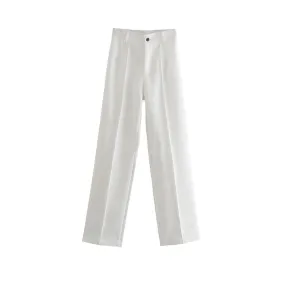 Office Wear High Waist Straight Pants For Women