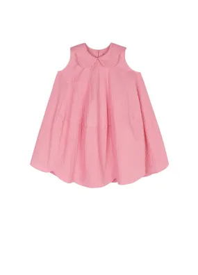 Pink Collar Sleeveless Dress