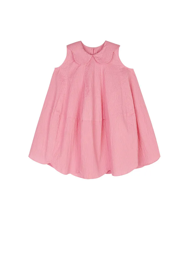Pink Collar Sleeveless Dress